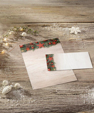 sigel kerst envelop chalet stijl, 110 × 220 mm, dennentakken motief, 50 stuks