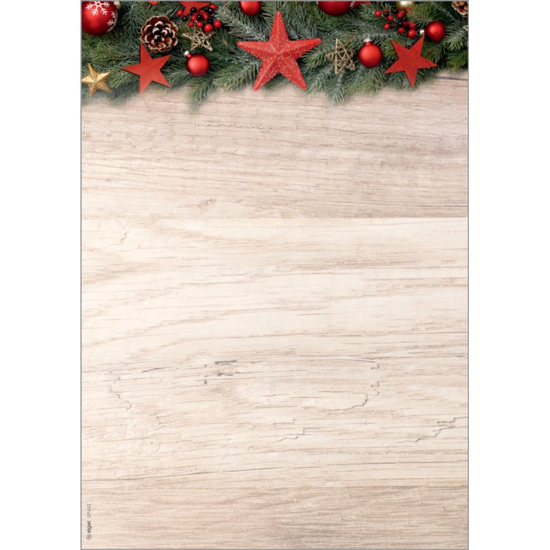 Sigel enveloppe Noël chalet, 110 × 220 mm, motif brindilles de sapin, 50 pièces
