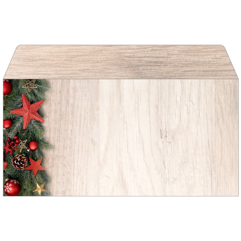 Sigel enveloppe Noël chalet, 110 × 220 mm, motif brindilles de sapin, 50 pièces