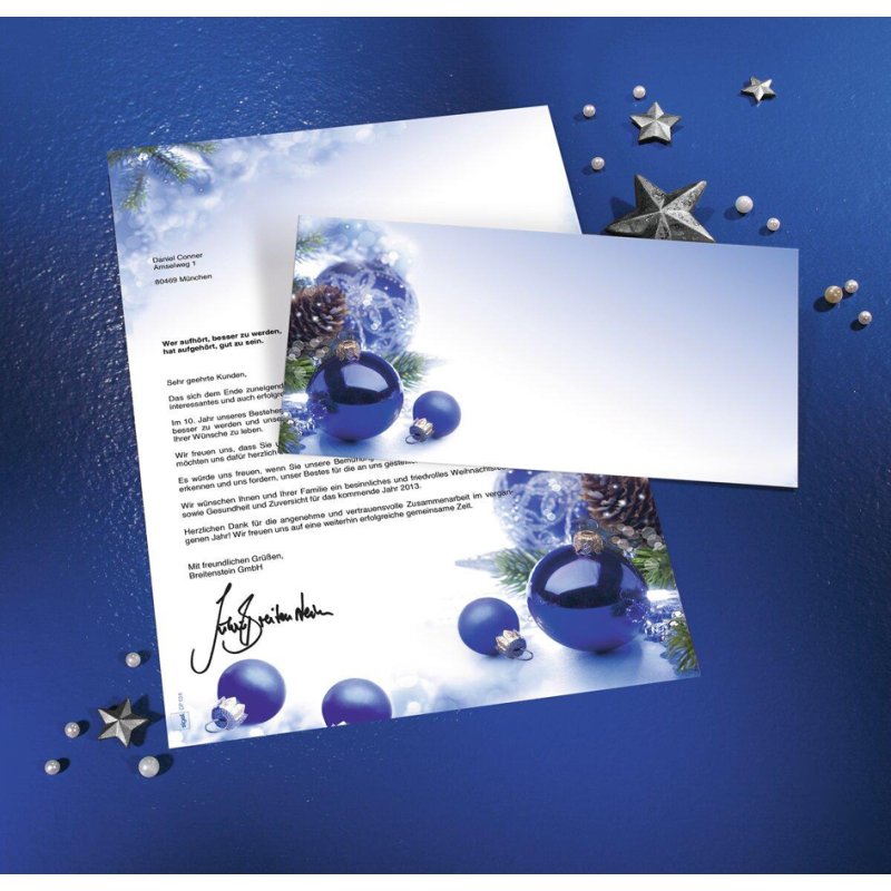 Sigel papier motifs de Noël Blue Harmony, A4, 90 g/m², 100 feuilles