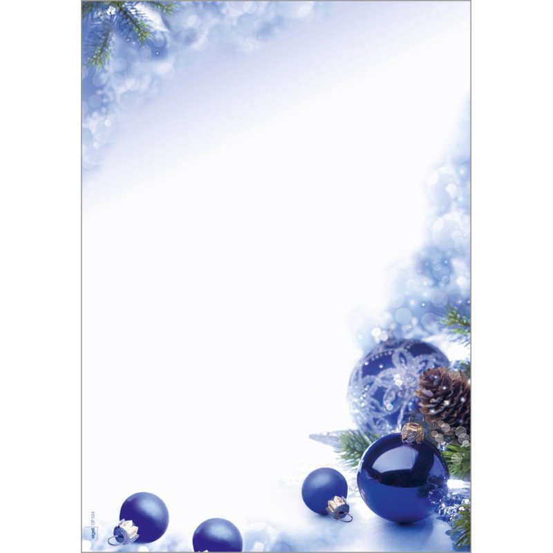 Sigel papier motifs de Noël Blue Harmony, A4, 90 g/m², 100 feuilles