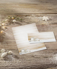 sigel kerstvouwenvelop Gezellige Kerst, 110 × 220 mm, houtoptiek beige & wit, 50 stuks