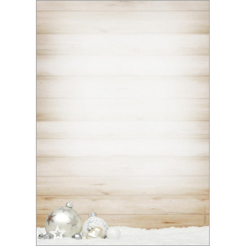 Sigel enveloppe de Noël pliée Noël Convivial, 110 × 220 mm, aspect bois beige & blanc, 50 pièces