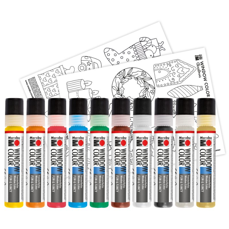 Marabu Window Color Christmas set, 10 x 25 ml, 10 colours