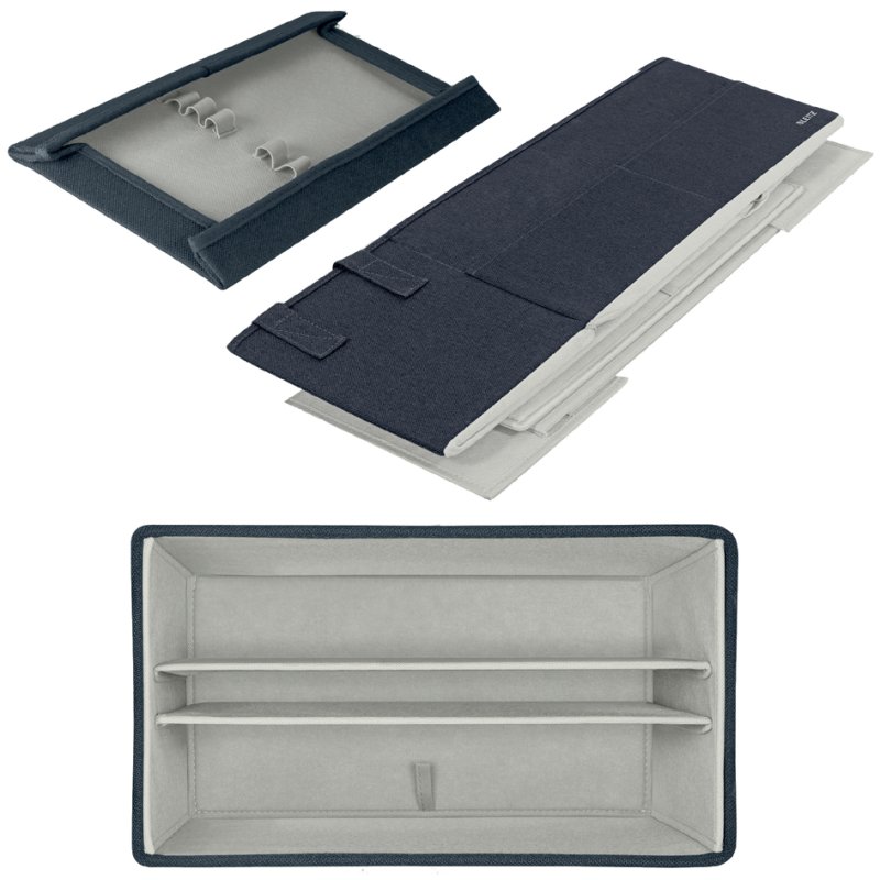 LEITZ Desk Sharing storage bag, velvet grey, foldable, 8 kg load capacity