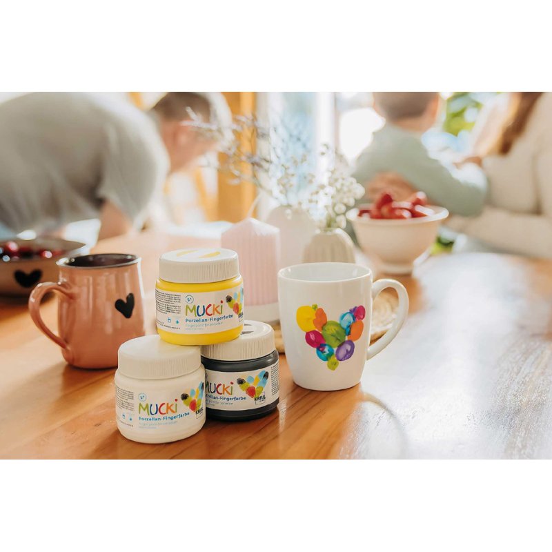 KREUL MUCKI porseleinverf, set 6 kleuren, 150 ml per potje