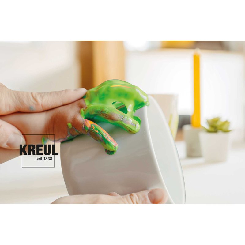 KREUL MUCKI porseleinverf, set 6 kleuren, 150 ml per potje