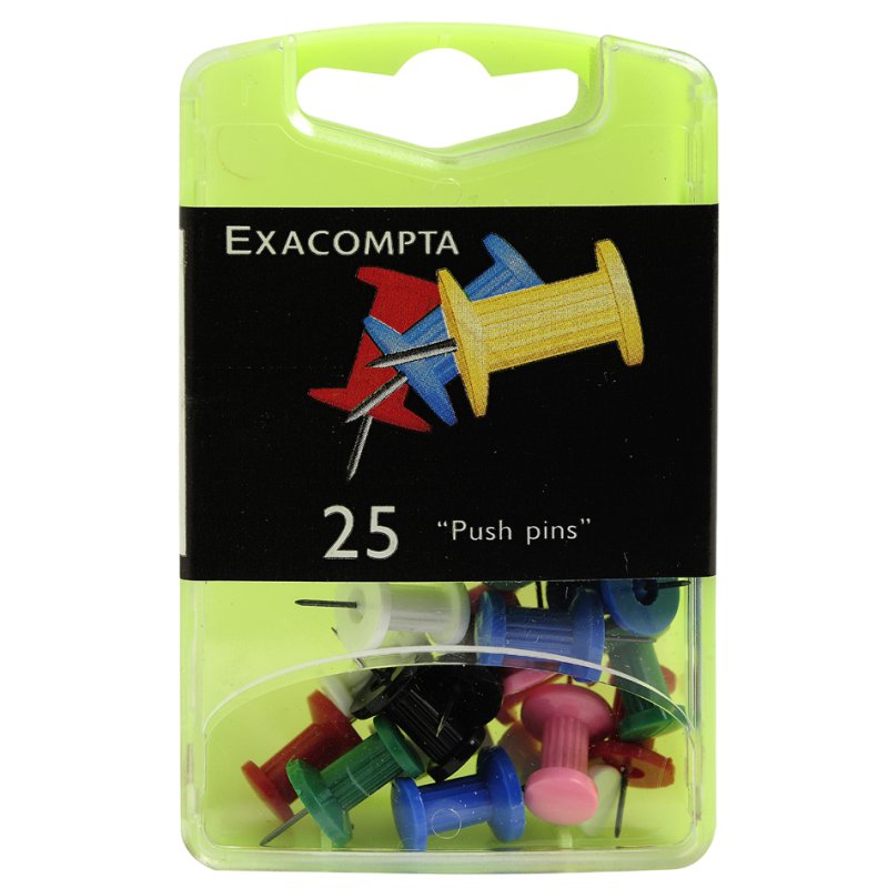 EXACOMPTA punaises, gesorteerde kleuren, 19 mm, 25 stuks