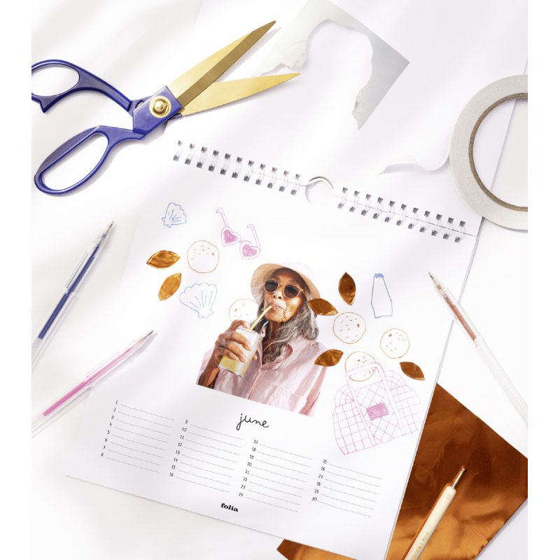 folia DIY Fotokalender, 230 x 230 mm, kraft