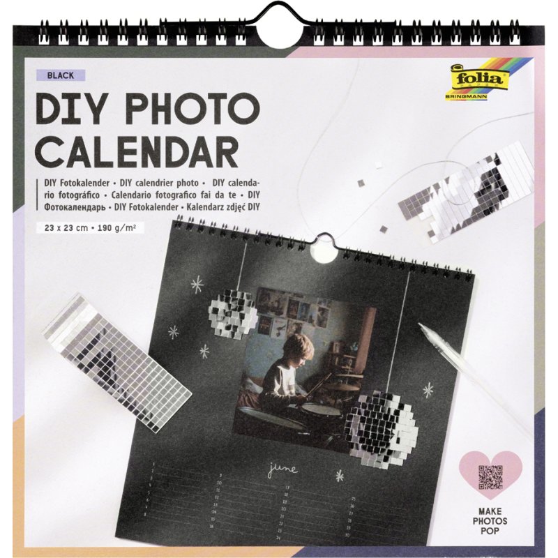 folia DIY Fotokalender, 230 x 230 mm, kraft