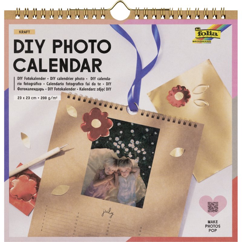 folia DIY Fotokalender, 230 x 230 mm, kraft