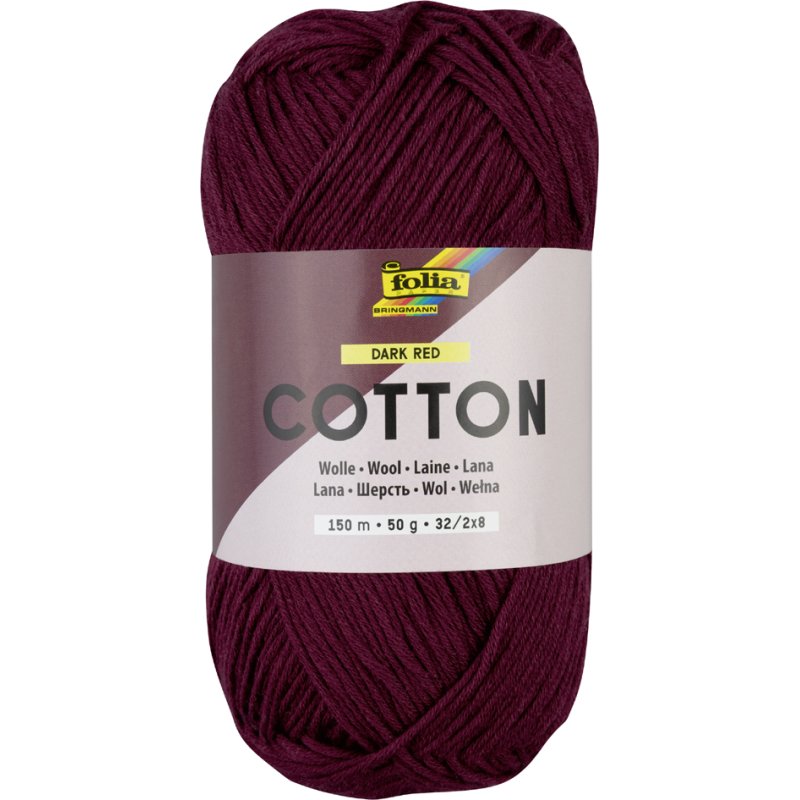 folia Baumwollgarn Wolle 50, 150 m, duifblauw