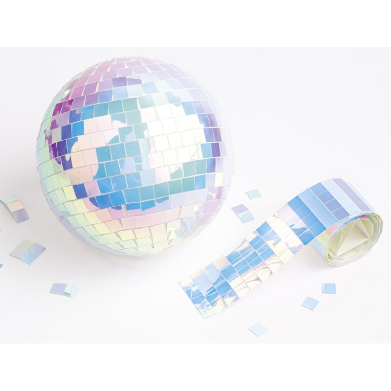 folia Mirror stones self-adhesive, 5 x 5 mm, iridescent, 2 rolls