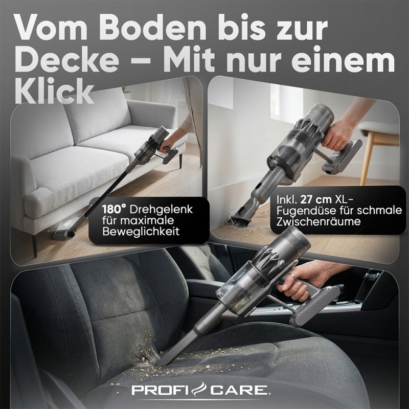 PROFI CARE Akku Hand-/Bodenstofzuiger, turkoois, Lithium-Ionen-accu