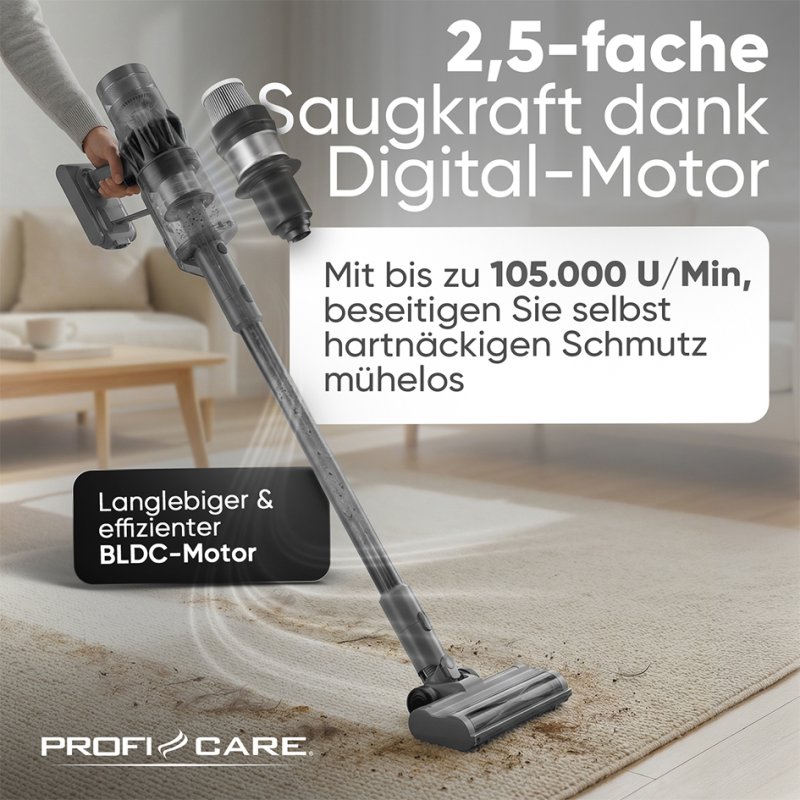 PROFI CARE accu hand-/bodystofzuiger, zwart, 500 Watt