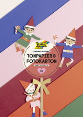 folia Construction Paper and Photo Card Pad, A4, 10 sheets assorted colours