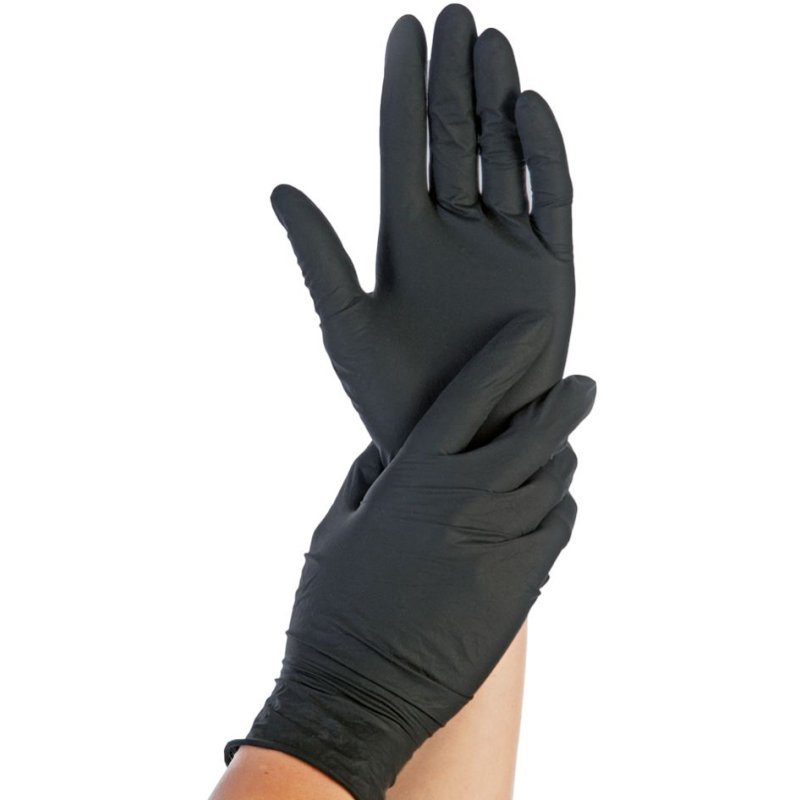 HYGONORM nitrile gloves Safe Fit, black, powder-free, size L, 200 pieces