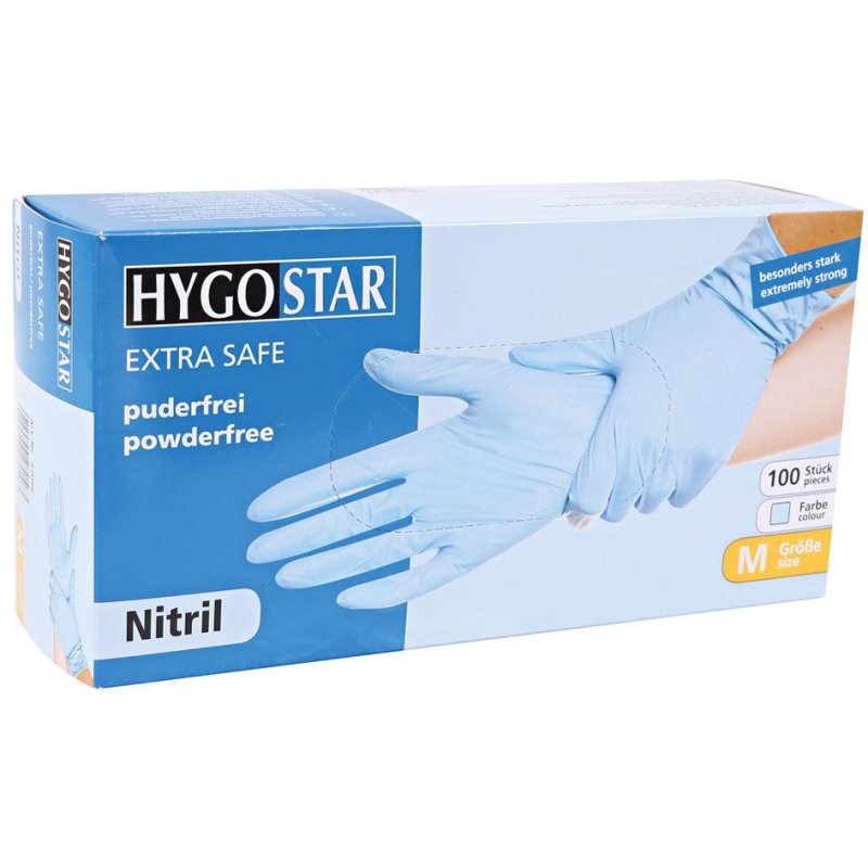 HYGOSTAR nitrile gloves Extra Safe, powder-free, blue, XL