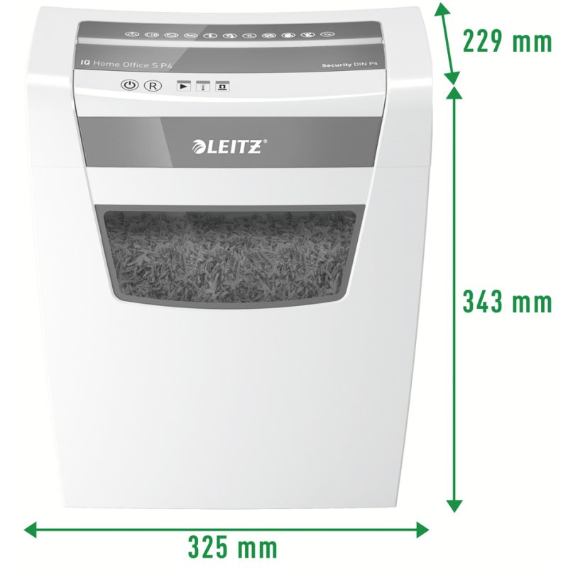 LEITZ Shredder IQ Home Office S, white/silver, P-4, 8 sheets, 15 litres