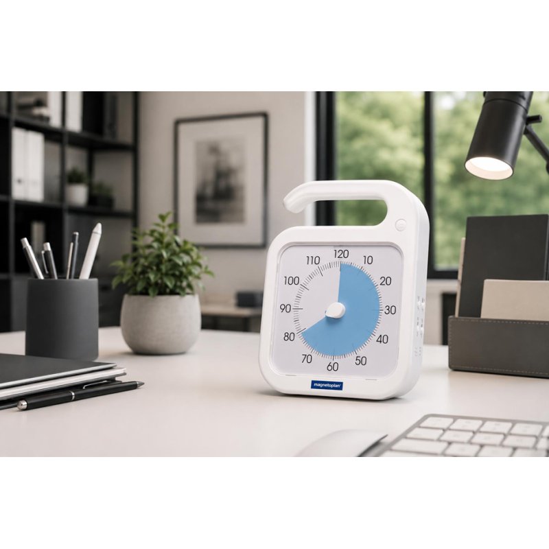 magnetoplan Timer meetingTimer, white, 60–120 minutes, with alarm tone
