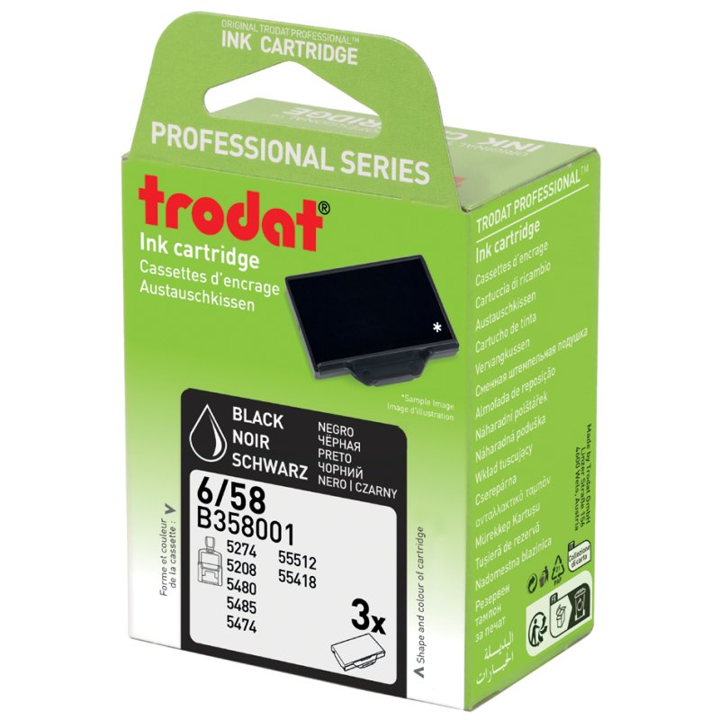 trodat replacement stamp pad 6/50/2, blue/red, 3 pieces