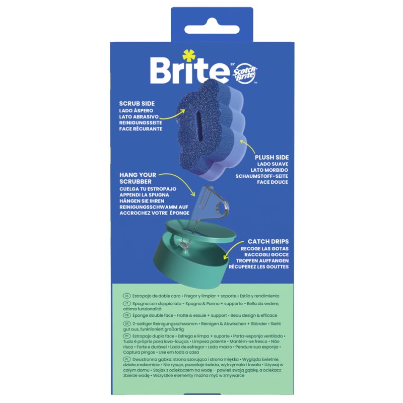 Scotch-Brite reinigingsspons, dubbelzijdig, blauw
