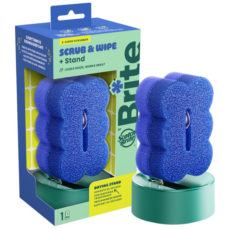 Scotch-Brite éponge nettoyante, double face, bleu