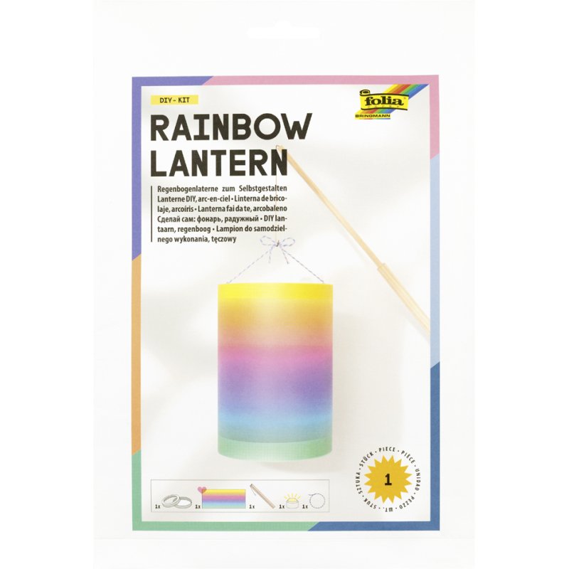 folia DIY lantaarn bouwset, regenboog, 1 stuk