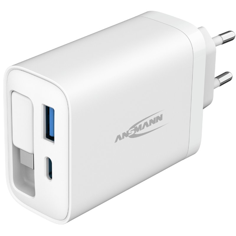 ANSMANN Home Charger USB-A/USB-C, white, 30 Watt