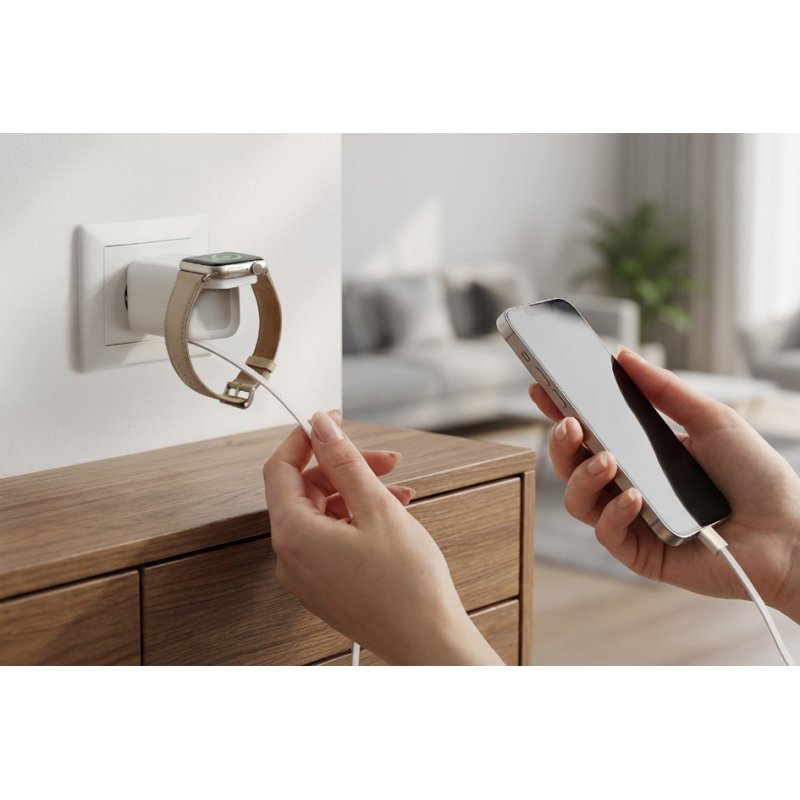 ANSMANN Home Charger, white, USB-A/USB-C, 54 watts