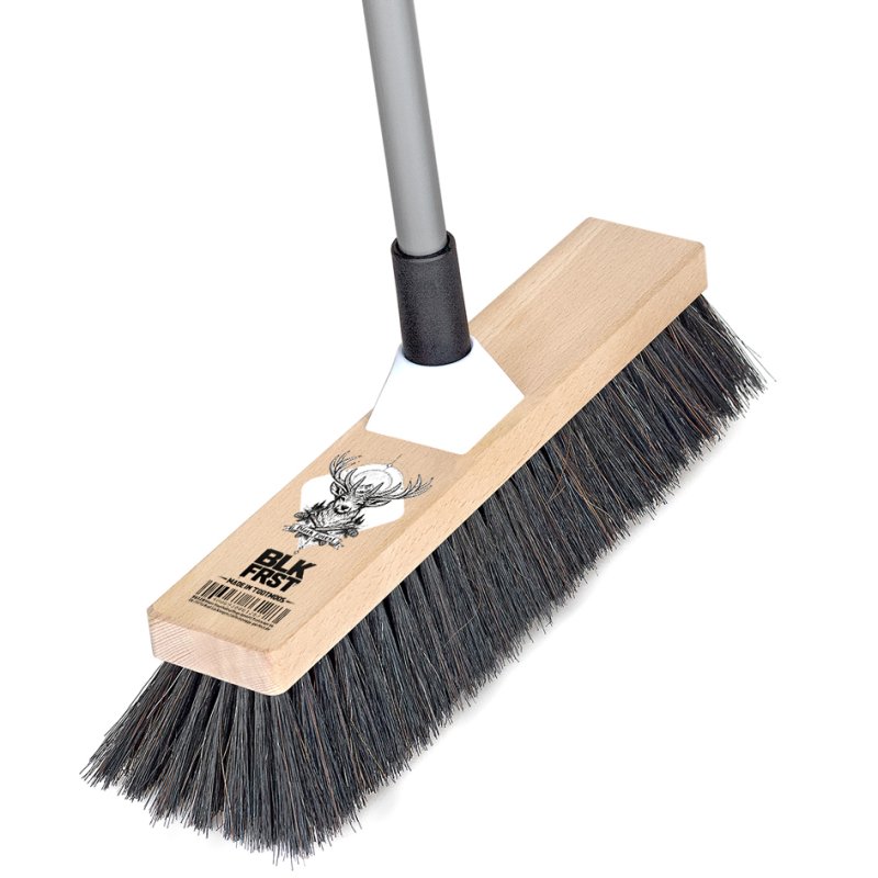 Peggy Perfect bezem LessCO2, telescoopsteel uit hout, 1300 mm, natuurhaar borstels