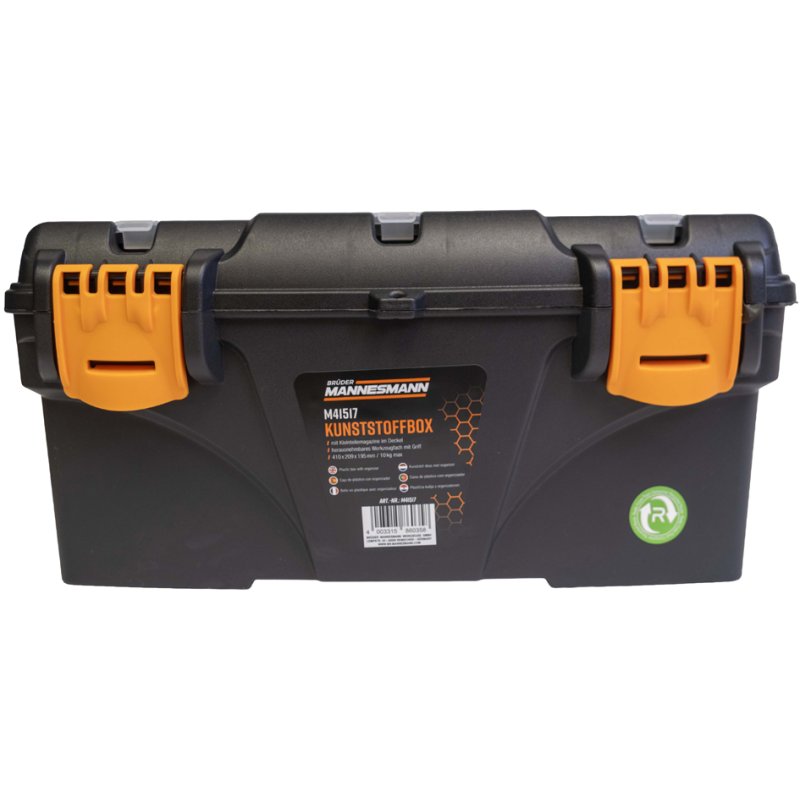 BRÜDER MANNESMANN kunststof gereedschapskoffer, zwart/oranje, 320 mm