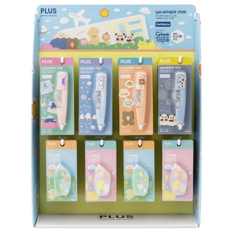 PLUS Kleberoller Kawaii, gesorteerde kleuren, 40 stuks