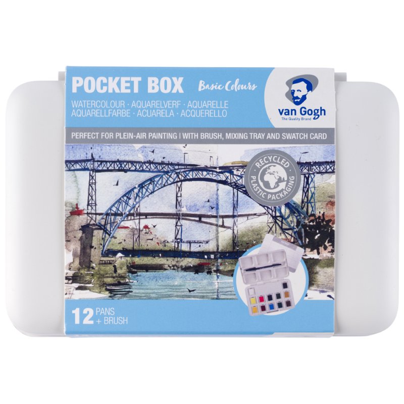 Royal Talens Van Gogh aquarelset, 12 kleuren, gesorteerde kleuren