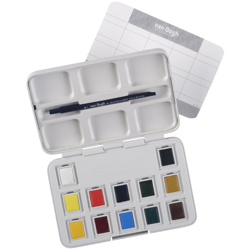 Royal Talens Van Gogh aquarelset, 12 kleuren, gesorteerde kleuren