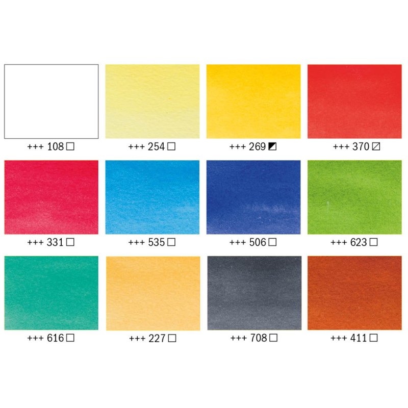Royal Talens Van Gogh aquarelset, 12 kleuren, gesorteerde kleuren