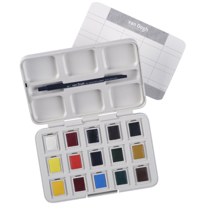 Royal Talens Van Gogh aquarelset, 12 kleuren, gesorteerde kleuren