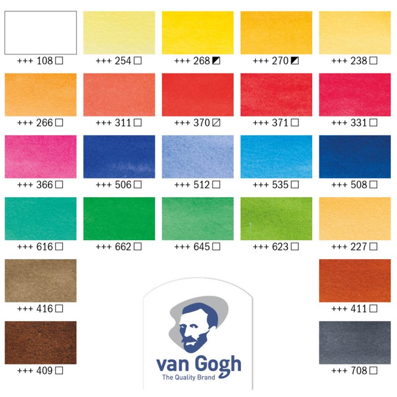 Royal Talens Van Gogh aquarelverfset, 24 kleuren, gesorteerde kleuren