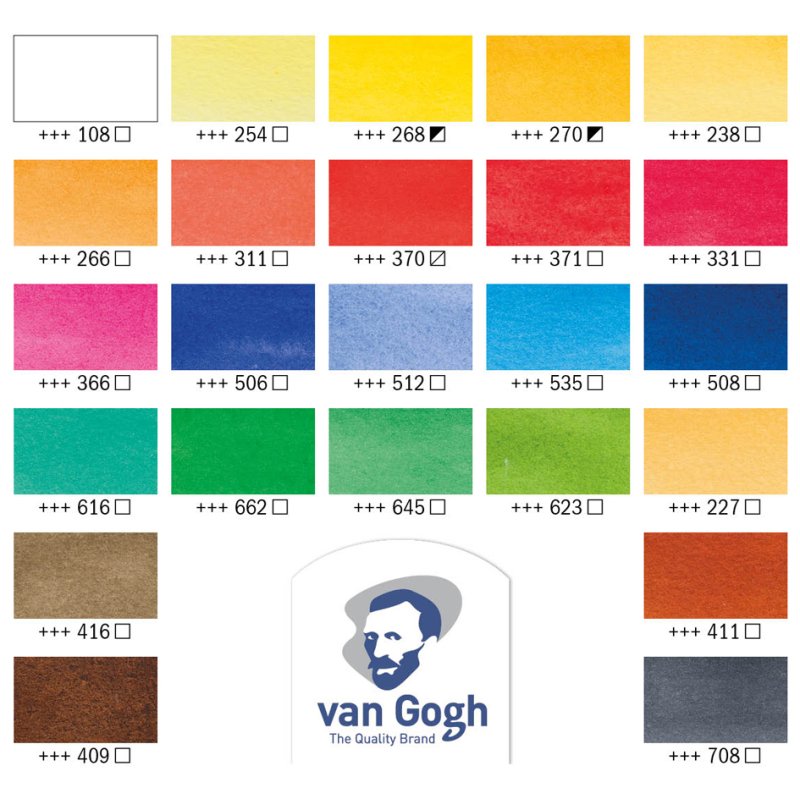 Royal Talens Van Gogh aquarellverf, 24 kleuren, metallkasten