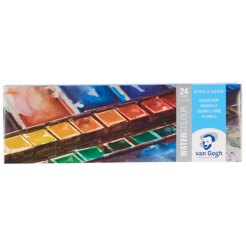 Royal Talens Van Gogh aquarellverf, 24 kleuren, metallkasten
