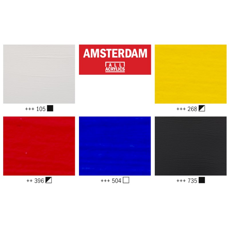 Royal Talens Amsterdam acrylverf set, 5 x 120 ml, gesorteerde kleuren