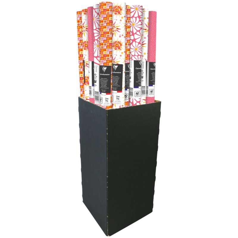 Clairefontaine wrapping paper Sunny Flowers, 700 mm × 2.0 m, assorted designs, 30 rolls
