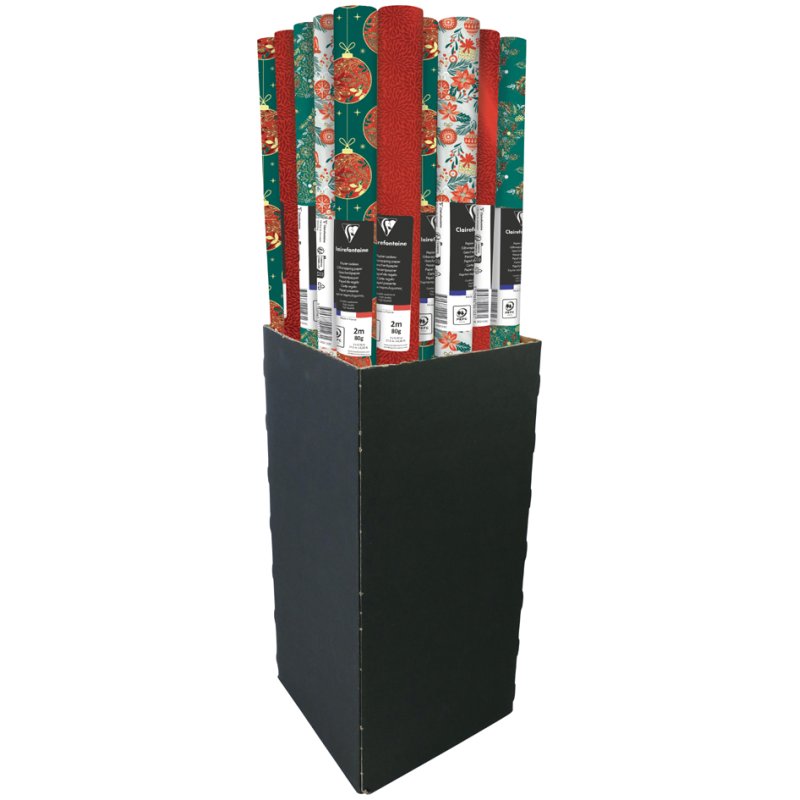 Clairefontaine Christmas gift wrap Fancy Xmas, assorted designs, 700 mm × 2.0 m