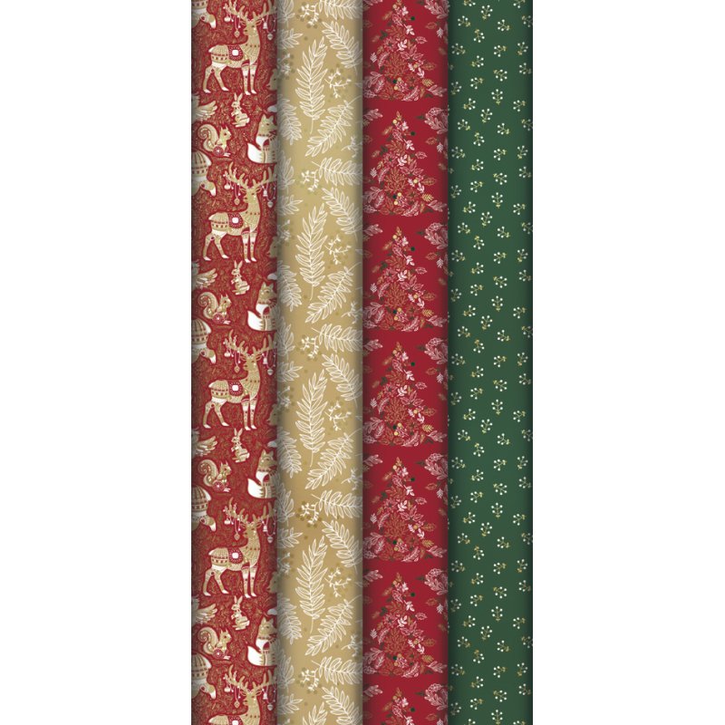 Clairefontaine Christmas gift wrap Red Forest, 700×2000 mm, 30 rolls