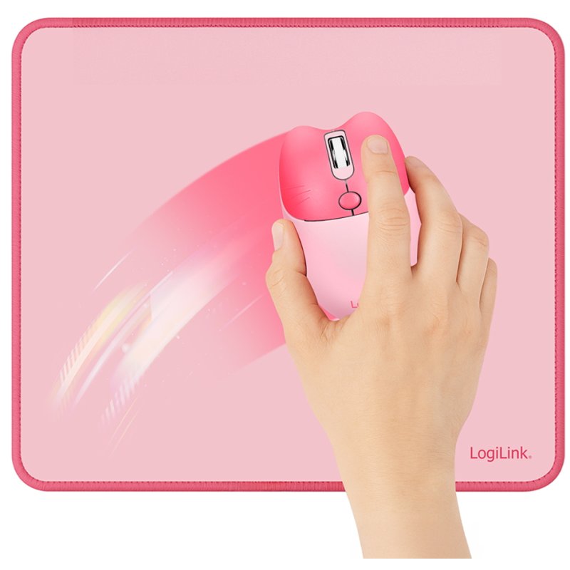 LogiLink tapis de souris rose, étanche, 250 x 220 mm, nylon-polyester