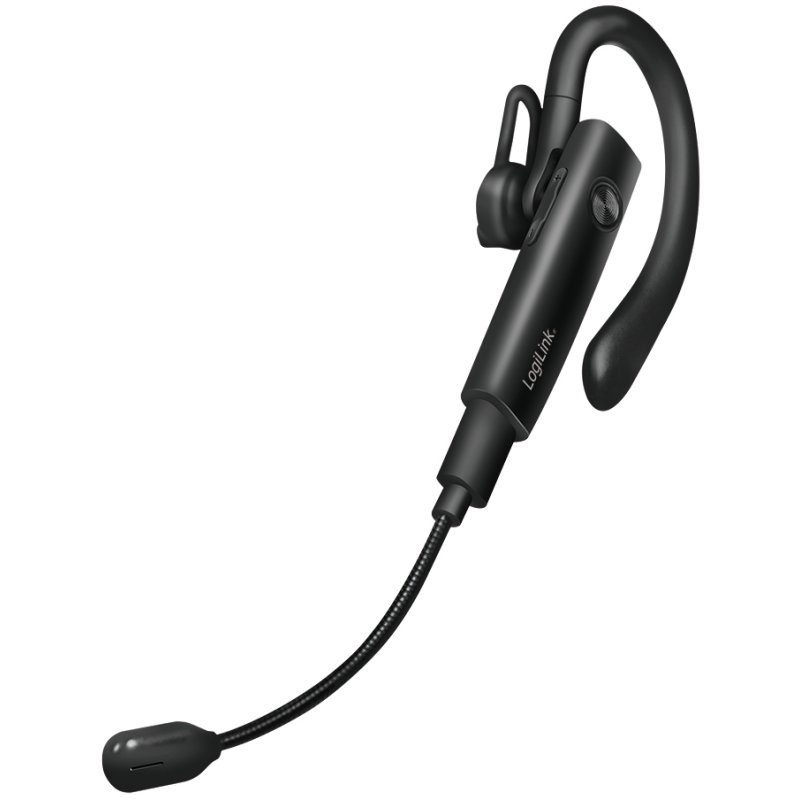 LogiLink Bluetooth headset BT 5.4 mono, black, 10 m range, 4.5 hour battery