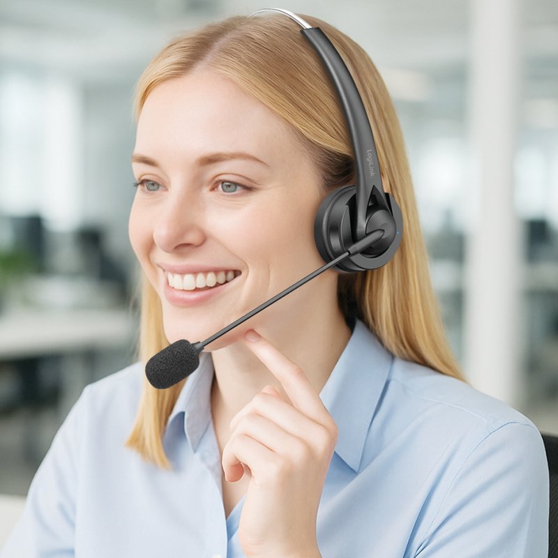 LogiLink Bluetooth headset, mono, black, 10 m range