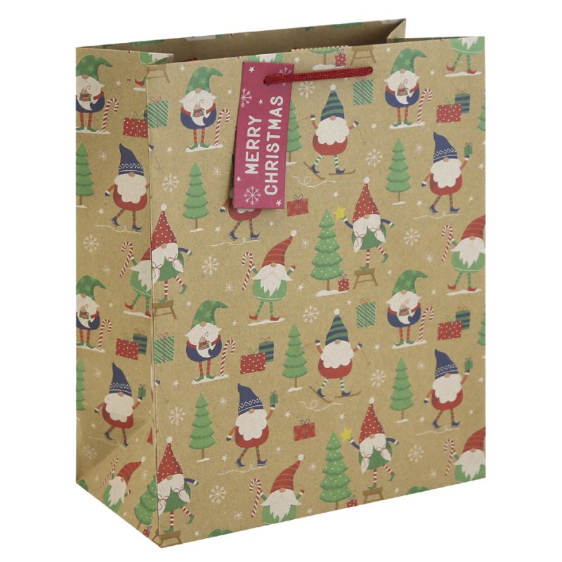 Clairefontaine Christmas gift bag Gnome, 265×140×330 mm, kraft paper