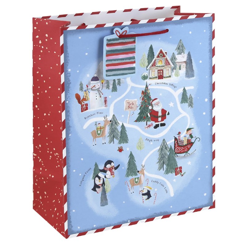 Clairefontaine Christmas gift bag North Pole, white, 265×140×330 mm
