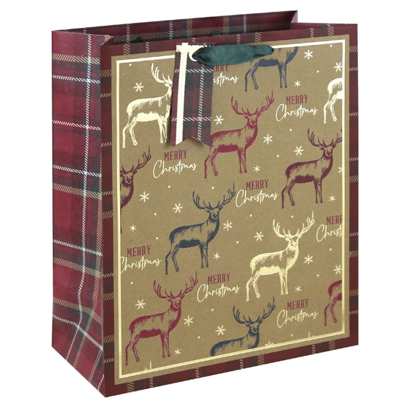 Clairefontaine Christmas gift bag Deer, kraft paper, 265×140×330 mm